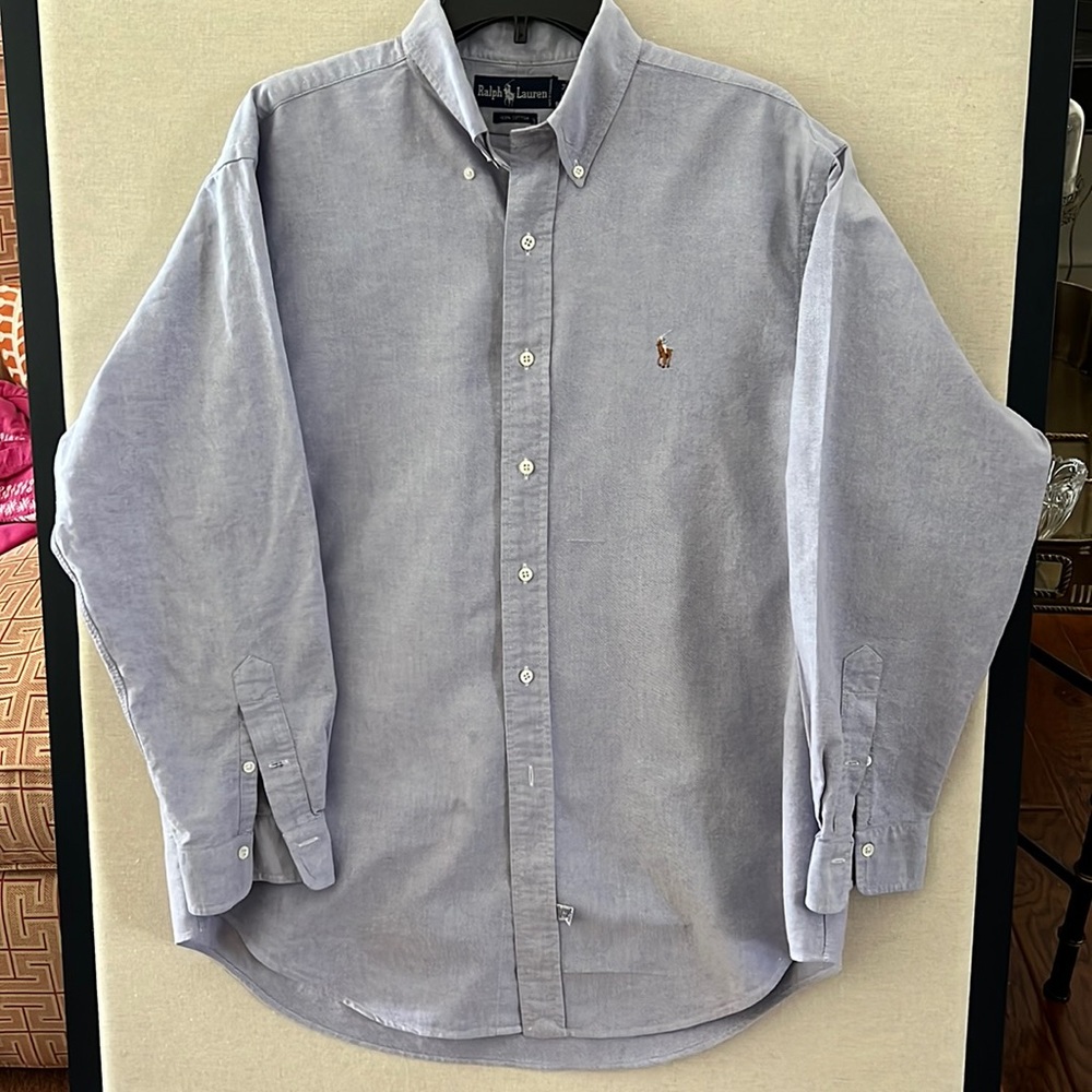 Ralph Lauren pinpoint Oxford cloth think cotton for fall into spring. Size 17 34